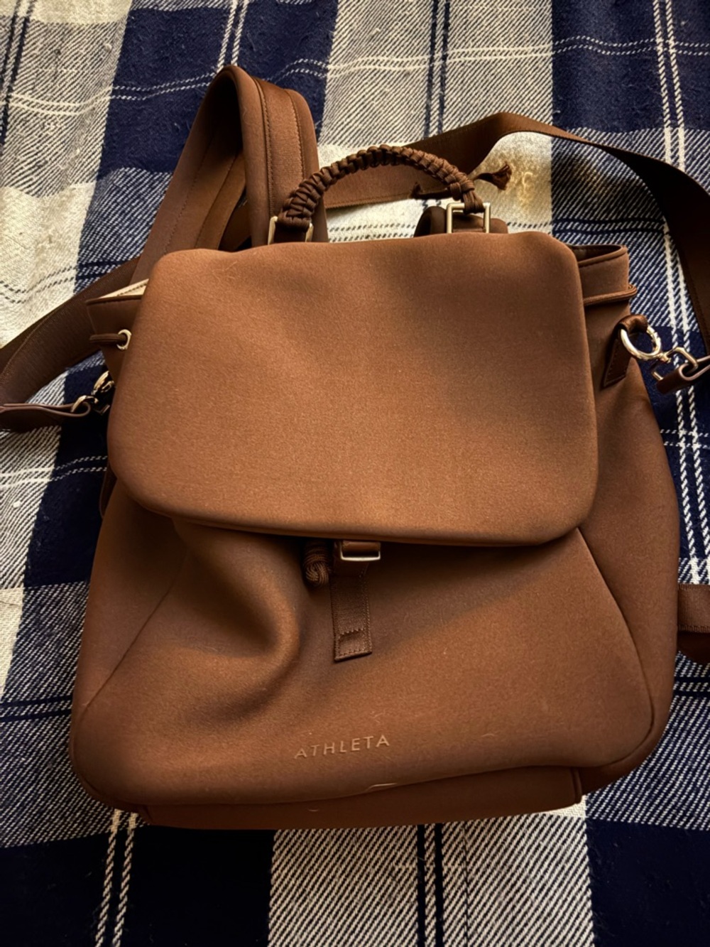 Athleta Chestnut Brown Neoprene Everyday Backpack
